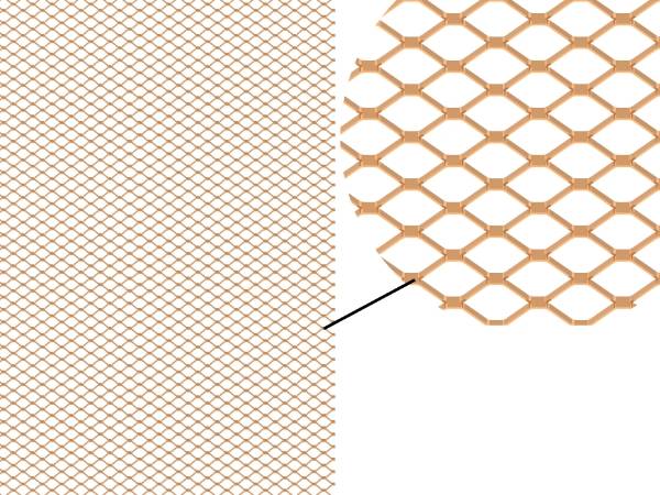 Diamond micro expanded copper mesh