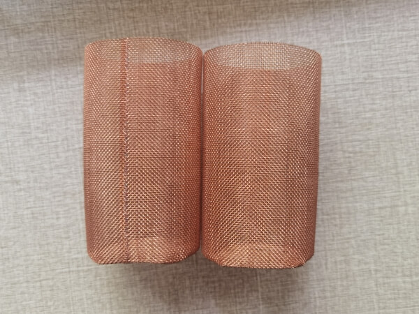 2 side-by-side copper mesh filters