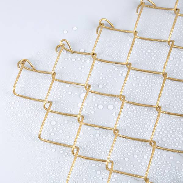 A piece of BD06 chain link copper alloy fish net on gray background.