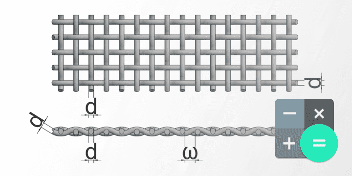 A drawing of plain weave copper mesh.